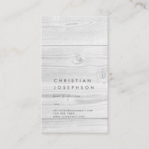 carte de visite design en bois blanc