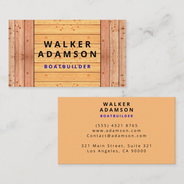 Carte De Visite Design en bois (Handyman Work) Ressemble au bois (Devant / Derrière)