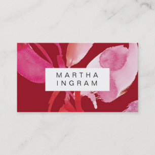Carte de visite design en couleur d'eau vive rouge