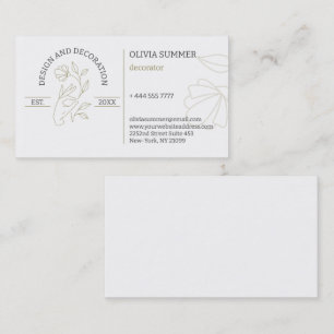Carte De Visite Design et décorateur d'art de ligne