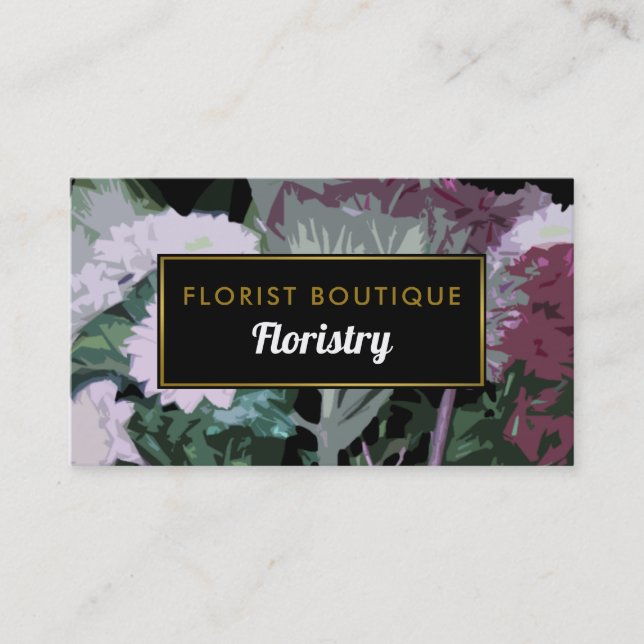 Carte De Visite Design floral antique, fleuriste (Devant)