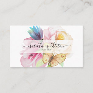 Carte De Visite Design floral aquarelle