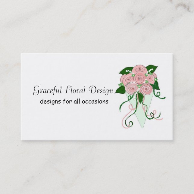 Carte De Visite Design floral gracieux (Devant)