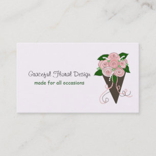 Carte De Visite Design floral gracieux...Bouquet Mariage
