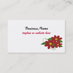 Carte De Visite Design floral rouge simple