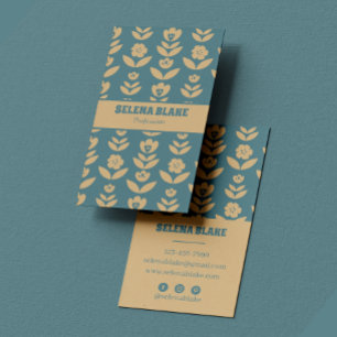 Carte De Visite Design floral vertical élégant et moderne