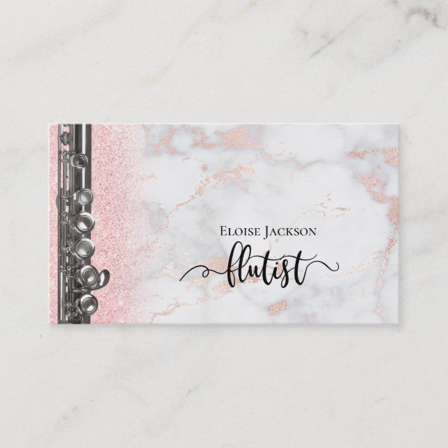 Carte De Visite design flutiste élégant (Devant)