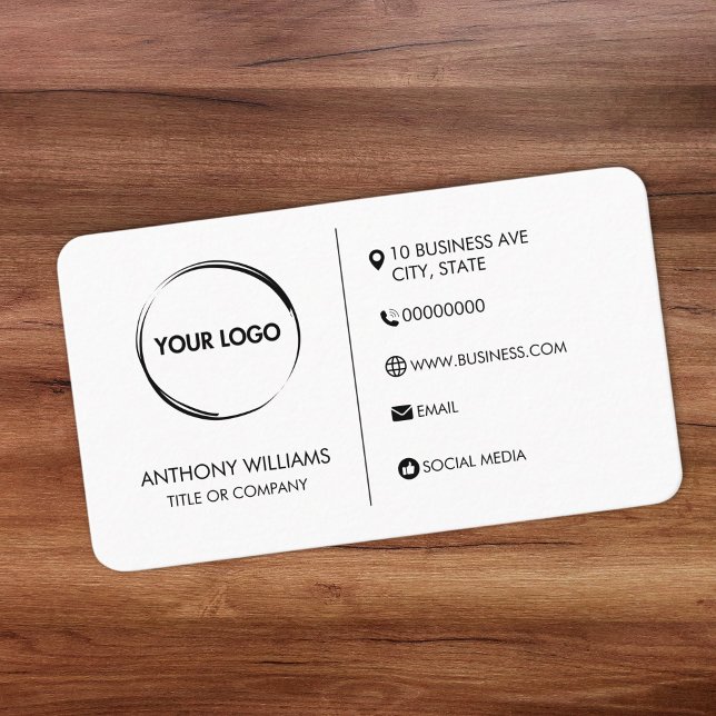 Carte De Visite Design générique blanc clair (plain white generic design business card template.)