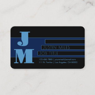 Carte De Visite Design géométrique et monogramme rétro-moderne