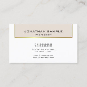 Carte De Visite Design glamour minimaliste Gold Plain tendance