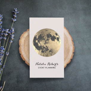 Carte De Visite Design Gold Moon Moderne Planification d'événement