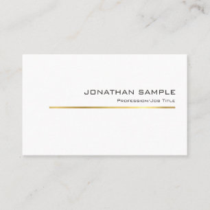 Carte De Visite Design Gold Stripe Design professionnel Chic Plain