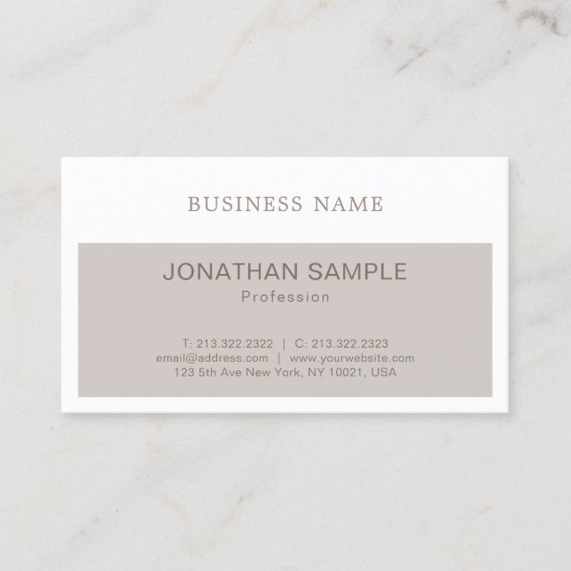 Carte De Visite Design graphique élégant Design moderne Plain Luxe (Devant)