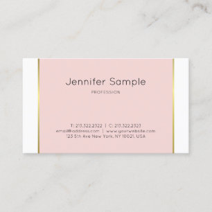 Carte De Visite Design graphique élégant tendance rose or blanc él