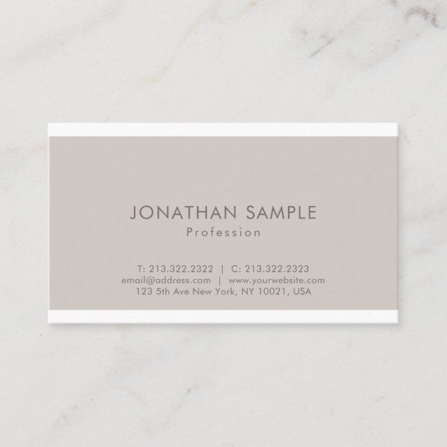 Carte De Visite Design graphique professionnel propre Moderne Plai (Devant)