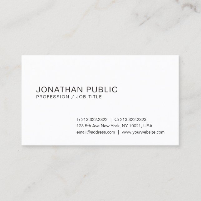 Carte De Visite Design graphique simple et sophistiqué Plaine tend (Devant)
