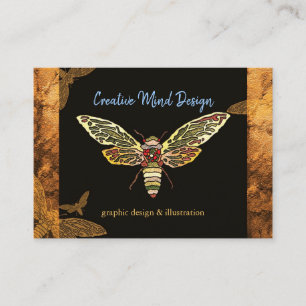Carte De Visite Design Hipster Cicada