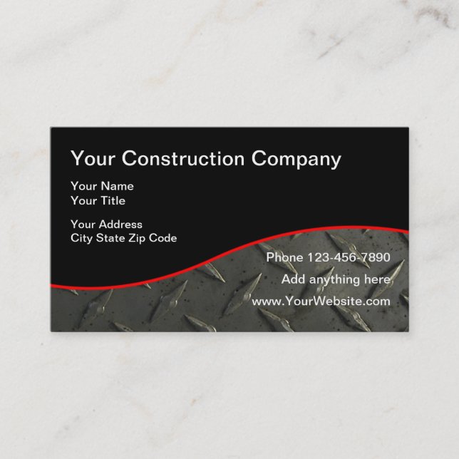 Carte De Visite Design industriel de construction (Devant)