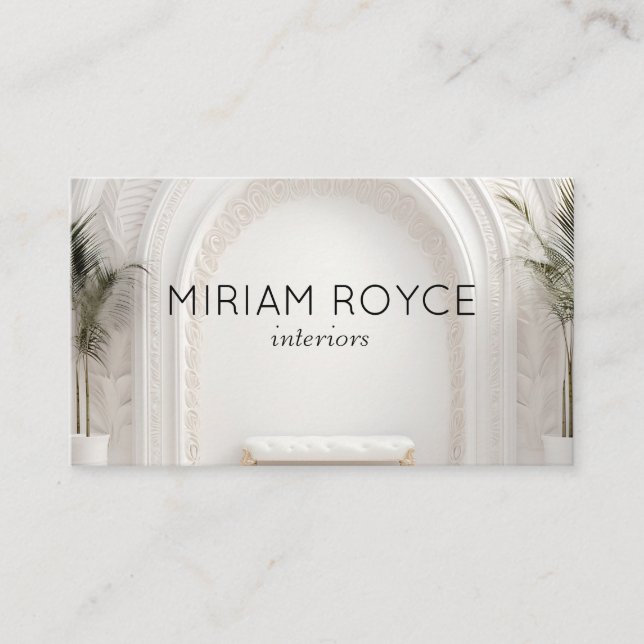 Carte de visite design intérieur blanc (Devant)