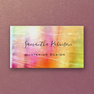 Carte De Visite Design intérieur élégant rose jaune or