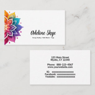 Carte De Visite design mandala aux couleurs vives