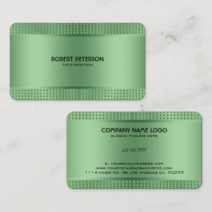 Carte De Visite Design métallique brillant vert en acier inoxydabl