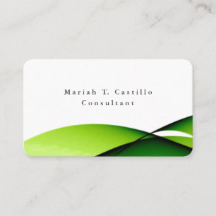 Carte De Visite Design minimaliste blanc vert épuré