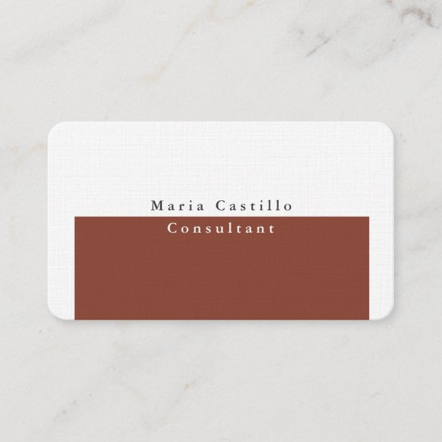 Carte De Visite Design minimaliste Brown et élégant (Devant)