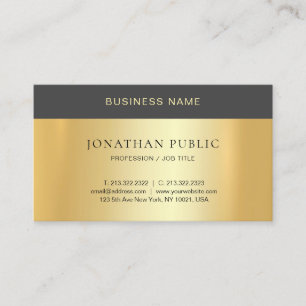Carte De Visite Design minimaliste d'or professionnel moderne élég
