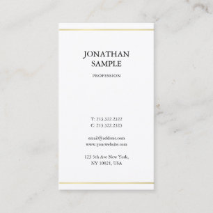 Carte De Visite Design minimaliste élégant Design Or moderne look 