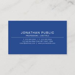 Carte De Visite Design minimaliste élégant et tendance bleu