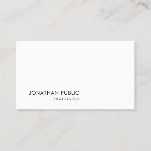 Carte De Visite Design minimaliste élégant Modèle moderne blanc