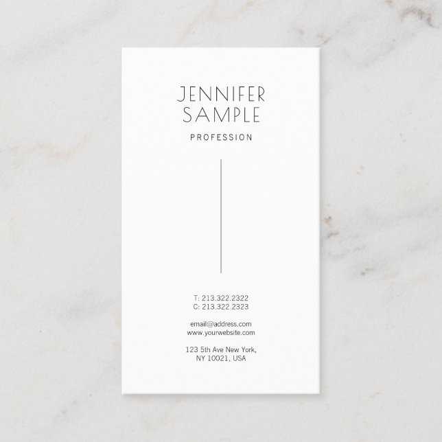 Carte De Visite Design minimaliste élégant moderne papier brillant (Devant)