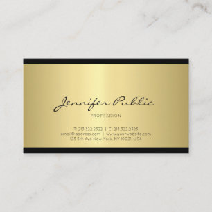 Carte De Visite Design minimaliste élégant Or tendance Plain Luxe