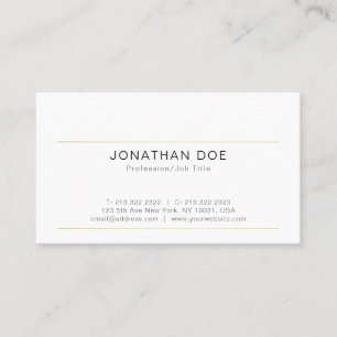 Carte De Visite Design minimaliste élégant Plaine tendance Moderne