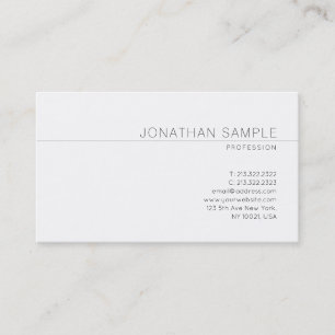 Carte De Visite Design minimaliste moderne élégant Plaine tendance