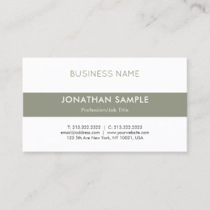 Carte De Visite Design minimaliste moderne élégant Plaine tendance