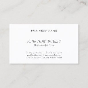 Carte De Visite Design minimaliste moderne Graceful Simple Plain