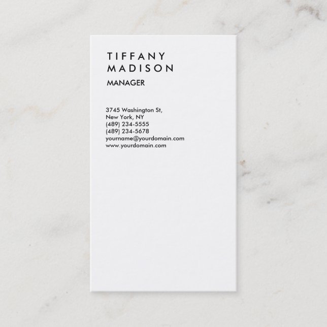 Carte De Visite Design minimaliste professionnel (Devant)