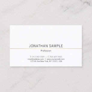 Carte De Visite Design minimaliste professionnel Gold Plain Luxe