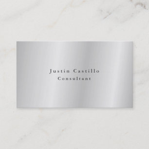 Carte De Visite Design minimaliste simple et simple gris argenté