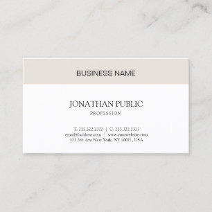 Carte De Visite Design minimaliste sophistiqué Plaine tendance