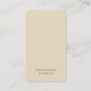 Carte De Visite Design minimaliste tendance Moderne Elégant Beige 