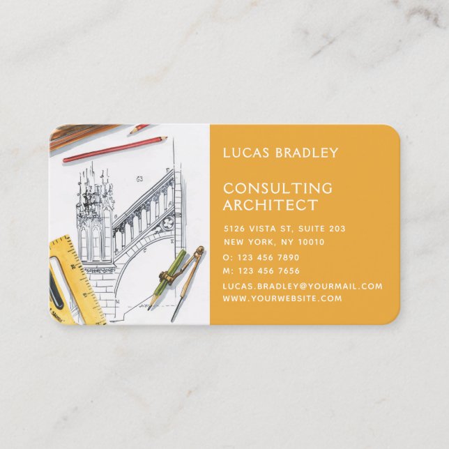 Carte De Visite Design Moderne Architecte Construction (Devant)
