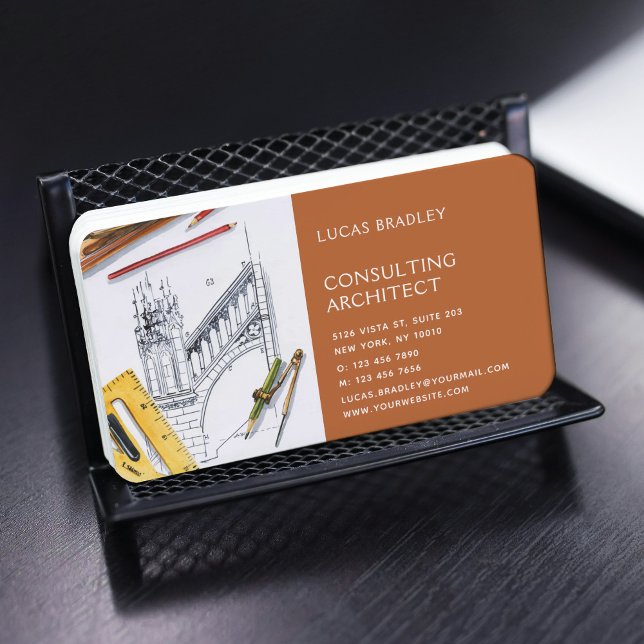 Carte De Visite Design Moderne Architecte Construction (Créateur téléchargé)