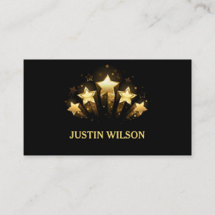 Carte De Visite Design moderne Black Gold Stars professionnel