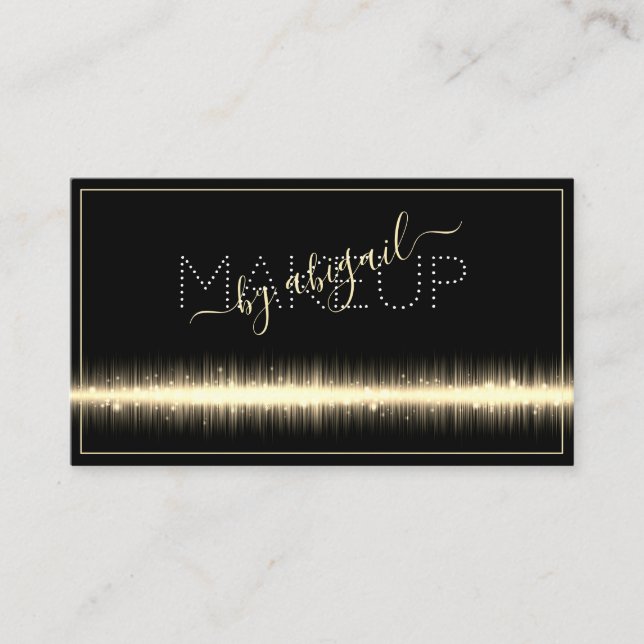 Carte De Visite Design moderne Chic Cream Light Gold Effet Maquill (Devant)