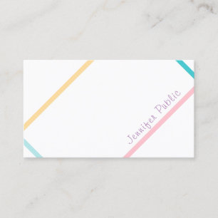 Carte De Visite Design moderne coloré créatif Texte manuscrit