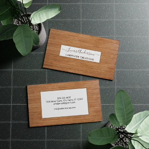 Carte De Visite Design Moderne Construction de menuiserie en bois