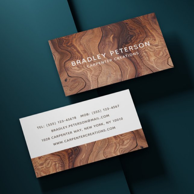Carte De Visite Design Moderne Construction de menuiserie En Bois (Créateur téléchargé)